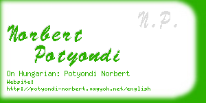 norbert potyondi business card